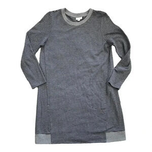 J. Jill Gray Striped Knit Tunic Sweater Dress SP